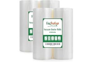 VacFreKep 4 Rollos 20X1500cm Rollo Bolsas Envasar al Vaci Vacio Alimentos Bolsas de Vacío de Alimentos,Bolsas para Envasar al Vacío Envasado al Vacío para Alimentos Sin BPA