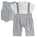 FEESHOW Baby Boys Bow Tie Gentleman Striped Romper Formal Outfits Suit with Vest Grey 12-18 Months