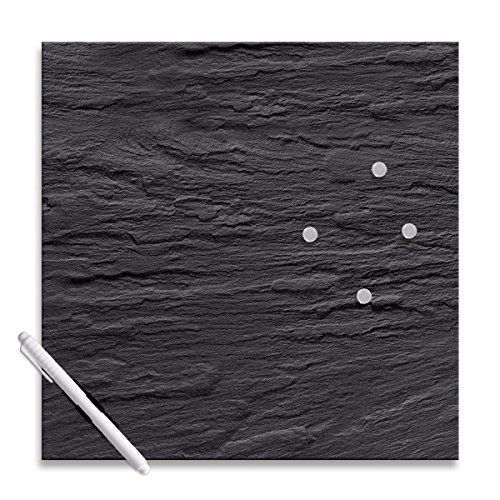 Eurographics MB-DT6393 Memo Board, Magnet- und Schreibtafel aus Glas 30 x 30 cm, black Slate