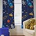 Shopisfy Children's Toddler Bedroom Nursery Colourful Printed Bedding, Curtain Pair 66 x 54" - Space Boy