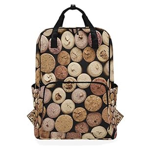LUPINZ Retro Wine Corks Backpack Durable Soulderbag Bookbag Back to School