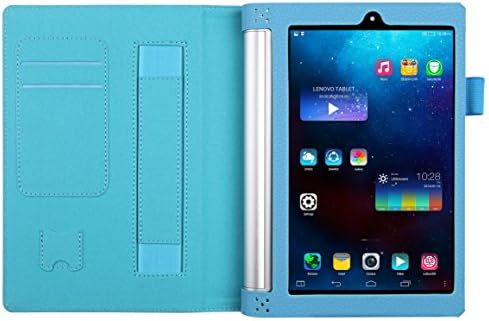 FORDREAMS Tablet Case Series Premium PU Leather Case Stand Cover for Lenovo Yoga Tab 3 8.0 850 and Yoga Tablet 2 8.0 830 with Velcro Hand Strap and Card Slots (Blue)