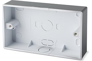 GLIROWY Surface Mounted Electrical pattress Box Black 2 Gang Stylish and Durable Box for Mounting Electrical Devices?1 Pack?