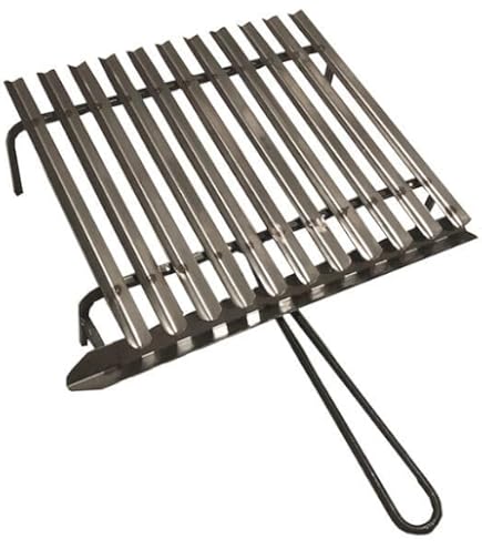 Graticola Barbecue In Acciaio Made In Italy - 35x60 Cm, Con Piedini, Per Grigliate All'Aperto - Foto 4