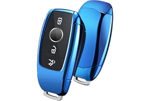 OATSBASF Autoschlüssel Hülle Geeignet für Mercedes Benz, Schlüsselhülle Cover für E Klasse S Klasse TPU Schutzhülle (Blau)
