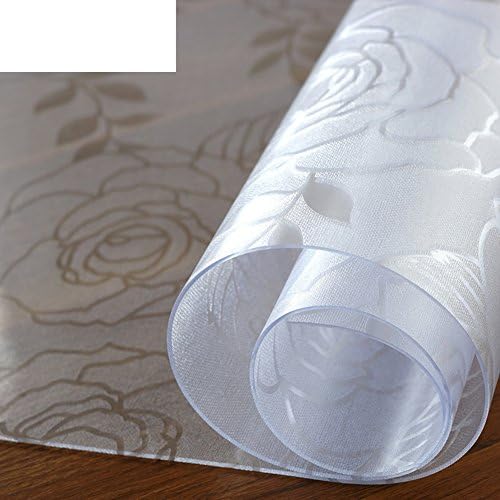 YYHSO PVC Waterproof Plastic Tablecloth Tablecloth,Disposable Placemats Soft Glass Coffee Table Pad, Transparent Matte Crystal Plate-K 70x120cm(28x47inch)