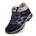 Produktbild Camfosy Damen Stiefeletten Sportschuhe, Warme Pelz Schneeschuhe Winterstiefel,Flache Gehende Trekking Wanderschuhe Boots,Anti-Beleg Freien Schnüren Eichte Leichte Breathable Stiefel Laufen Sneake