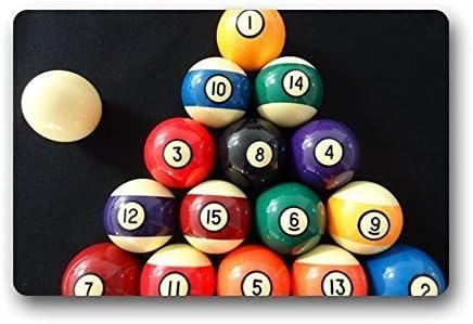 YESLIY Custom Machine washable Billiard Pool Balls Machine Washable door Outdoor Mats Doormat 23.6 x 15.7 Inch Bathroom Kitchen Decor Area Rug/Floor Mat 23.6 X 15.7 Inch