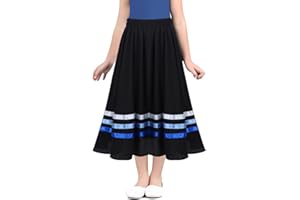 Yeahdor Kids Girls Full Circle Ballet Character Skirts Lyrical Liturgical Praise Dancewear Long Skirt Dress