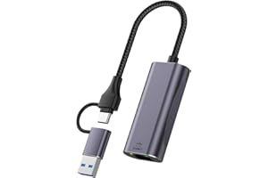 Oliveria Adaptador USB C a Ethernet, USB 3.0 a RJ45 Gigabit Ethernet LAN 1000 Mbps, adaptador de red Ethernet a USB tipo C 10/100/1000Mbps adaptador de red para Windows XP/MacBook/Linux/Vista, etc
