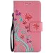 Produktbild Nancen Tasche Hülle für,LG K7 / LG K8 Hülle,LG K7 / LG K8 / LG Tribute 5 (5 Zoll) Leder Wallet Tasche Brieftasche Schutzhülle, Nancen Prägung Schmetterling Muster PU Leder Handytasche im Bookstyle Stand Funktion Kartenfächer Magnet Etui Schale