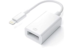Azuxreza Adaptador de cámara Lightning a USB, adaptador de cámara USB para iPhone iPad, adaptador OTG de cámara USB para lector de tarjetas, unidad flash USB, disco U, teclado, MIDI, Plug & Play