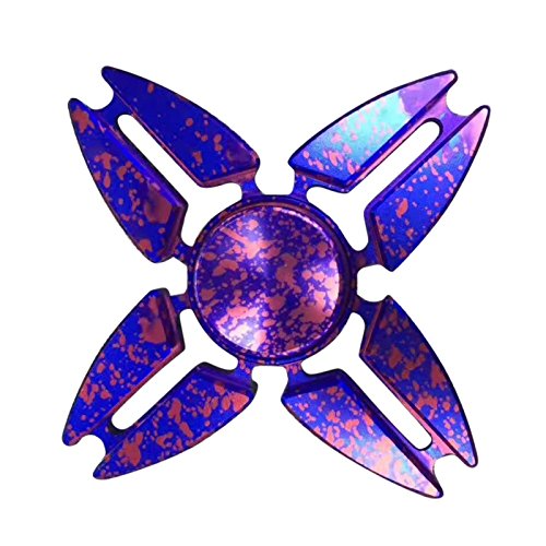 Allouli Finger Spinner Rainbow Metal High Speed Toy for Stress and Anxiety Relief (Purple)