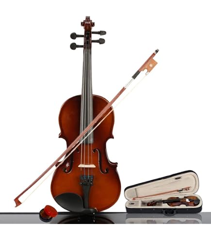 FLFL Violin Flower Carved Violin 4/4 Beautiful Handmade Solid Wood