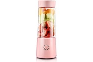Maizoon USB Juicer Cup Frullatore portatile Mini Frullatore elettrico per uso domestico Frullati e frullati Motore potente 1500 mAh 4 lame per casa da viaggio Ufficio 300 ml/10 oz Rosa