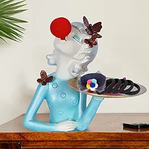 Zart Girl with The Tray Showpiece for Home Decoration, Perfect for Living Room & Office Decor Item.