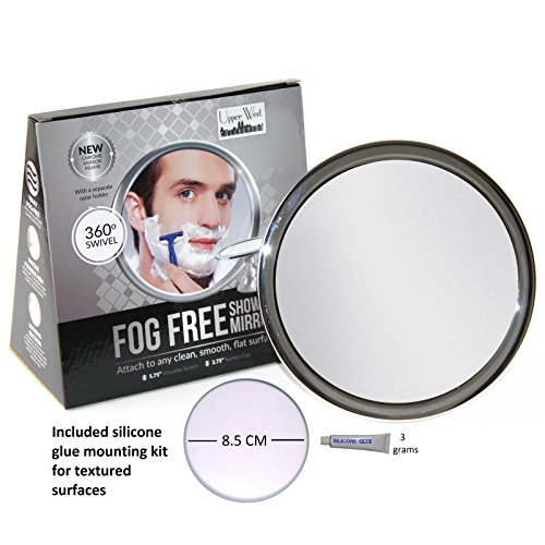 Upper West Collection kein Nebel Dusche Spiegel mit rotierenden, Sperren Saugnapf | Einstellbare Arm für einfache Positionierung – 1 Stück - 2