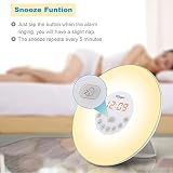 Blingco Wake Up Licht Wecker, Nachtlicht mit Sonnenaufgang Simulation Funktion, FM Radio Sounds, 6 Nature Sounds, Touch Control. - 4