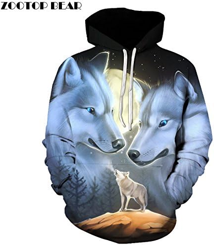 Wolf Printed 3d Hoodies Novelty Sweatshirts Fashion Casual Coats Male Hooded Jackets Funny Outwear Unisex Tracksuits ,4XL