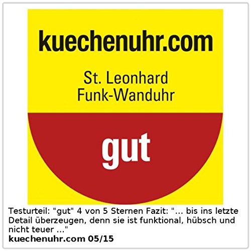 St. Leonhard Funk-Wanduhr mit Zifferblatt-Beleuchtung & Lichtsensor, kabellos - 7