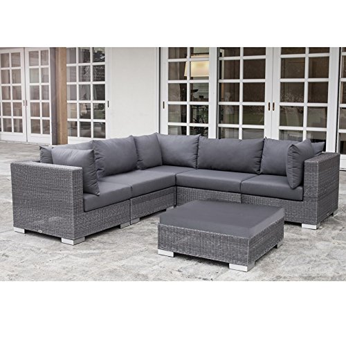 Preisvergleich Produktbild Stern Avola Loungeecke Geflecht basaltgrau 6-teilig