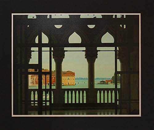 Venice Doge's Palace Print, Photopainting art, 8 x 12 inches presented with a black mount and comes completes with backing board and bagged.