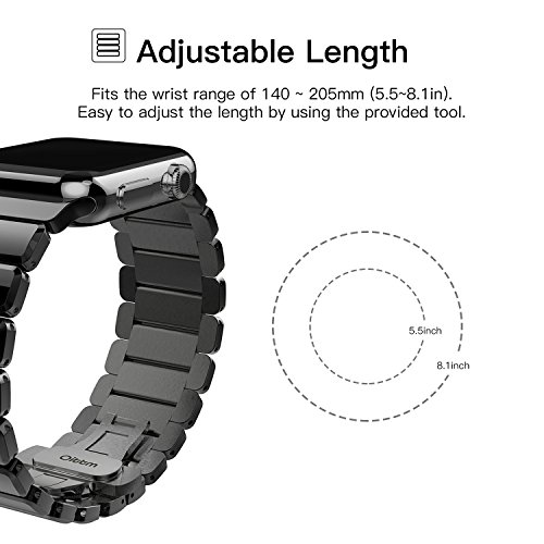 Oittm Metal Banda  Negro Brillante 