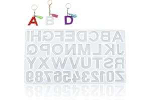 SULIUDAJI 1 Piezas Moldes Resina Epoxi Letras Molde de Silicona Moldes Silicona de Resina Epoxi con Número de Letras para Manualidades Joyería DIY, Colgante, Joyería, Llavero.
