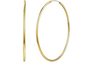 Silvora Creoles Or/Argent 925 Femme Boucles d'Oreilles Petite/Grande Creole Bijoux Cadeau Saint Valentin Fille Mariage Noël Anniversaire Ado Amour