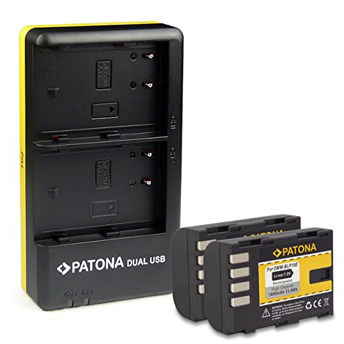 PATONA Dual Cargador + 2x Bateria DMW-BLF19 para Panasonic Lumix DMC-GH3 DMC-GH3A DMC-GH4 con micro USB