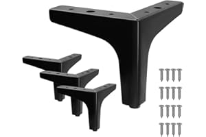 Cjueiom 13cm / 5 Inch Furniture Legs Black Sofa Legs Set of 4, Modern Table Legs Metal Triangle Furniture Feet, Sofa Foot Couch Legs Replacement for Cabinet Cupboard Chair Ottoman