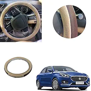 Autopearl Adinox Premium Quality Ring Type Car Steering Wheel Cover (Diamond Media Brown Beige) For -Maruti Suzuki Swift Dzire 2017