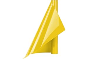 HOHUIGO Heat Transfer Vinyl Roll -30.5 x 244cm Yellow Permanent Adhesive HTV Vinyl Bundles for Silhouette Cameo Easy to Cut & Weed, DIY Heat Press Design for T-Shirt, Clothes, Hats Letters