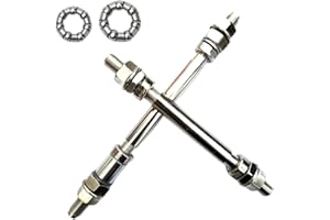 AAED 1 Paire Axe Durable en Métal Moyeu De Roue De Vélo Essieu Avant Arrière Solide avec 4 Anneaux à Billes Axe Levier Vélo Outil De Réparation Accessoires