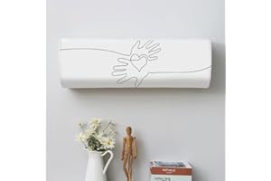 Hiseng Copertura Antipolvere per Condizionatore d'Aria, Arcobaleno Copertura Antipolvere da Parete, per Condizionatore d'Aria da Appendere all'Interno (80 * 20 * 27（1P),Bianco