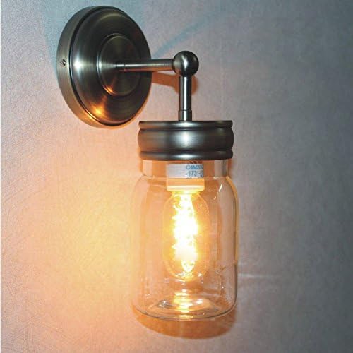 LIVY Loft amerikanischen industriellen Vintage Wand Lampe alte altmodische Stra?enlaternen Schmiedeeisen Bar Tisch Glas Flasche Wandleuchte