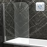 badewannenaufsatz glas schiebetür BxH: 800x1400 mm | Breite: 800 mm inkl. Wandschiene und 20 mm Wandausgleich | inkl. beidseitiger NANO-Oberflächenversiegelung