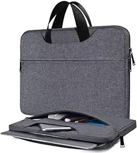 Dynotrek Helus Grey 14.6 Inch Laptop Sleeve Case Cover Pouch with Handle Briefcase Bag For Men Women Acer Aspire E 14/ Chromebook 14 | Dell Inspiron 14 | Lenovo Yoga 14, HP Chromebook Notebook Tablet Bag (Denim Grey)