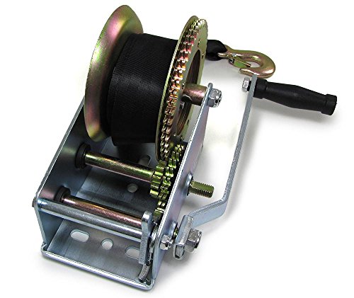 PROFI SEILWINDE HANDWINDE MIT GURT SCHWARZ 1500KG 8 METER - 2