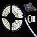 Produktbild 5M SMD 3528 300 LEDs 12V 24W 1200LM 6000~6500K IP65 staubdicht wasserdicht Weiss LED Band Leiste Strip Streifen Lichterkette Schlauch (LED Band + Netzteil + Fernbedienung)
