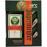 Jägermeister TRAVELLERS' EXCLUSIVE 35% Vol. 1l in Giftbox with 3 Metal Shot Cups