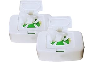 YOUNGWIER 2 Pack Wet Wipes Dispenser Box, Wipes Container Holder, Napkin Storage Holder Container Box, Dustproof Toilet Tissue Paper Box with Lid, Baby Wipes Dispenser for for Bathroom, Kitchen, Office, Travel