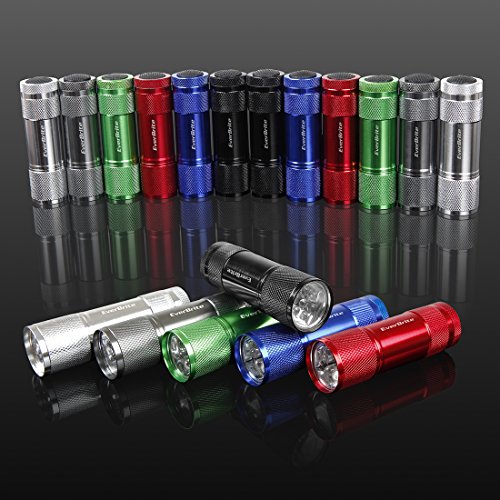 EverBrite 18er Mini Aluminium LED Taschenlampe Set mit Umhängeband - 6