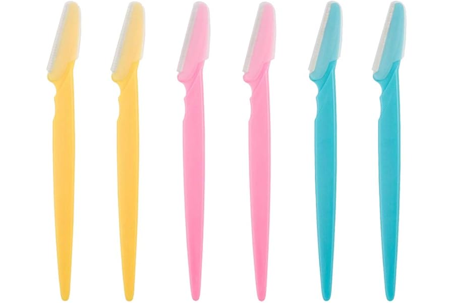 ILLUVA Eyebrow Razors Facial Hair Remover Shaver Trimmer Shaper, Exfoliating Dermaplaning Tool for Women and Men 6 Pcs