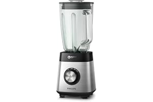 ‎VERSUNI Philips Standmixer und Smoothie Maker – 1000W, 2-Liter-Glasbehälter, HomeID-App, variable Geschwindigkeit, ProBlend Crush, Trinkbecher (HR3573/90)