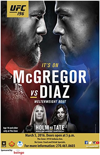 UFC 196 – NATE DIAZ VS CONOR MCGREGOR - Imported Wall Poster Print - 30cm x 43cm / 12 Inches x 17 Inches The NotorioUS