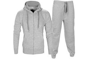 shelikes Mens Tracksuit Set Full Sleeve Fleece Zipper Hoodie Top Bottoms Jogging Joggers Sports Sweat Suit
