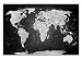 Produktbild Dsign24 WELTKARTE edel als Leinwandbild Wandbild 30 x 20 cm – Wanddeko, Kunstdruck, Keilrahmen Globus World S/W A05047