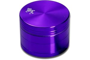 Black Leaf - Macinino in alluminio, 4 pezzi, con magnete, Ø 50 mm, colore: Melanzana