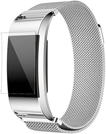 For Fitbit Charge 2 Watch Strap,Amoyl Milanese Loop Magnetic Closure Stainless Steel Bracelet WristBand with Interlock Clasp and Metal Lugs for Fitbit Charge 2 Smartwatch (Silver)